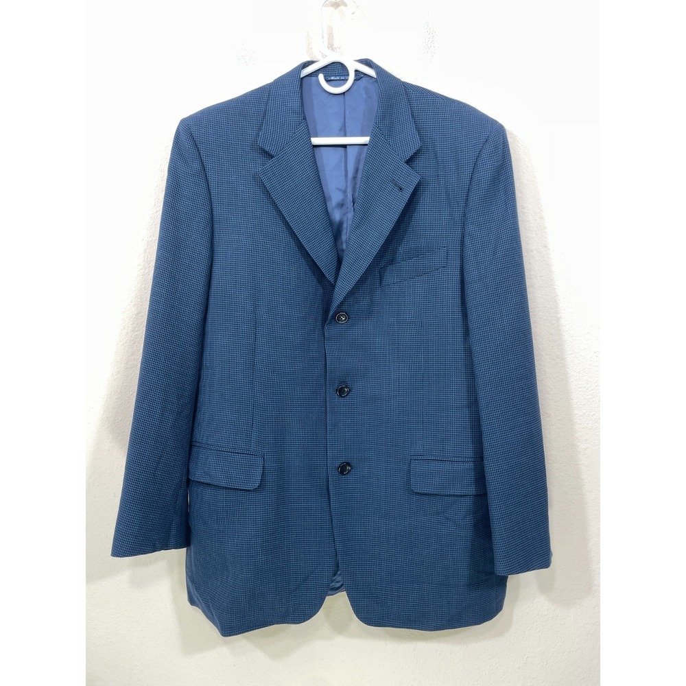 Canali Proposta Men's Sz‎ 52R Italy 3-Button Blue Geometric Wool Blazer Jacket